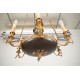 Empire style gilt bronze chandelier