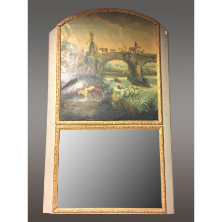 Large Trumeau Mirror Louis XIV style