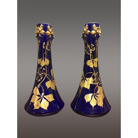 Pair Of Large Art-Nouveau Porcelain Vases