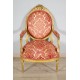 Four Louis XVI style armchairs in gilded wood