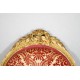 Four Louis XVI style armchairs in gilded wood