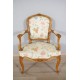 Pair of Louis XV style armchairs walnut
