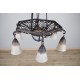 Daum - Wrought iron and pâte de verre chandelier