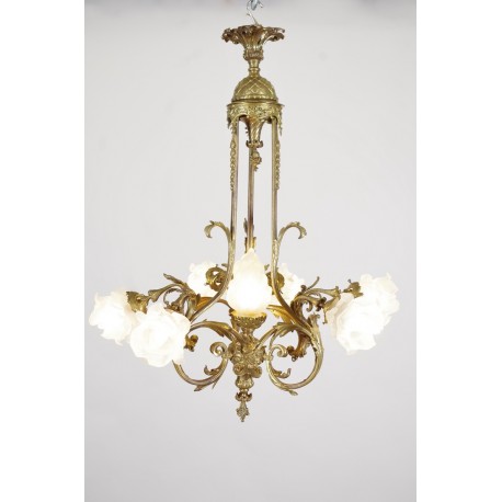Louis XV style gilt bronze chandelier