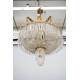 Empire style gilt bronze and Baccarat crystal chandelier