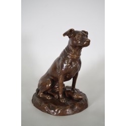 Stanislas Lami: Sitting dog - Bronze