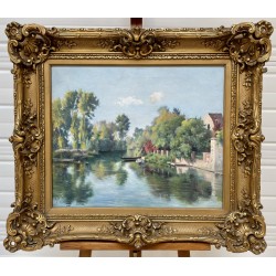 Gustave Lemaître: river landscape