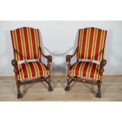 Pair of Louis XIV style armchairs