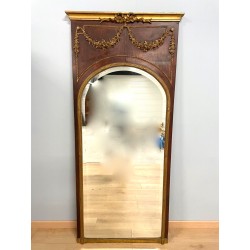 Gilded Trumeau Mirror Louis XVI Style