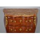 Louis XV style chest of drawers in gilded bronze marquetry