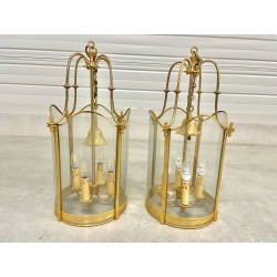 Maison Lucien Gau: pair of Louis XVI style lanterns