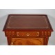 Pair of Louis XVI style bedside tables in gilded bronze marquetry