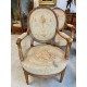 Four Louis XVI style armchairs Aubusson style tapestry