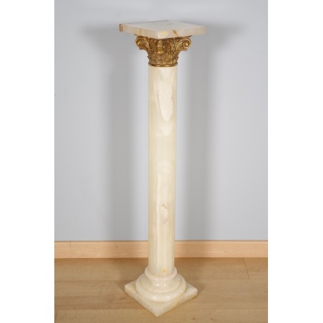Onyx and gilt bronze column