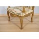 Regence-style gilded armchair petit point tapestry