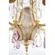 Bronze and crystal chandelier in the Louis XVI style