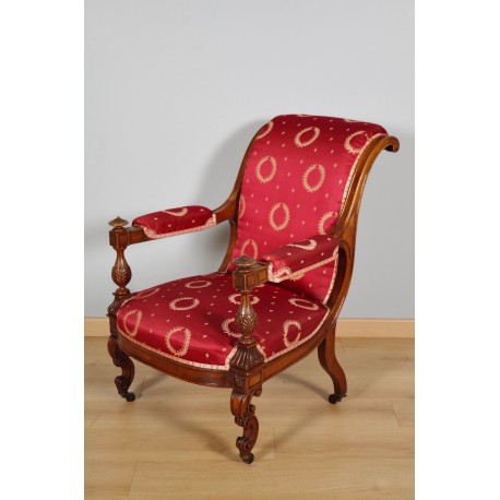 Napoleon III walnut armchair