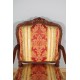 Pair of Regency-style walnut armchairs
