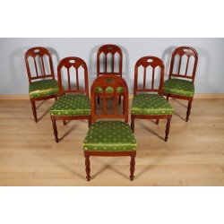 Six cathedral chairs Restoration period Jacob-Desmalter style