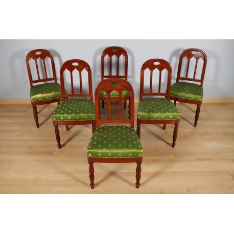 Six Restoration-period cathedral chairs