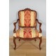 Pair of Regency-style walnut armchairs