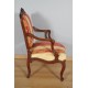 Pair of Regency-style walnut armchairs