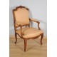 Pair of Louis XV style armchairs walnut 1900