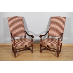 Pair of Louis XIII-style armchairs