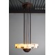 Art-Deco wrought-iron suspension chandelier