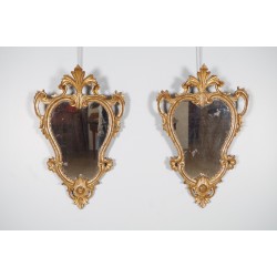 Pair of gilded Venetian-style mirrors