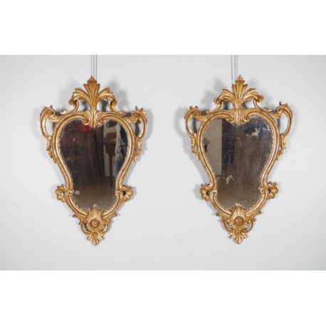 Pair of Véntien-style gilded mirrors