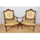 Pair of Louis XV style armchairs walnut 1900