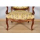 Pair of Louis XV style armchairs walnut 1900