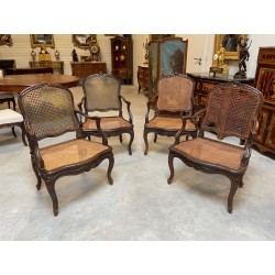 Four Louis XV armchairs