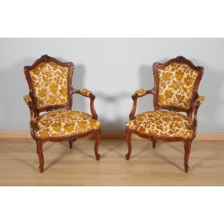 Pair of Louis XV style armchairs 1900