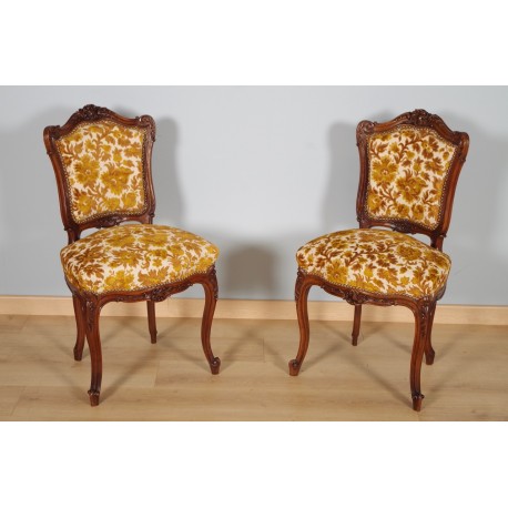 Pair of Louis XV style chairs 1900