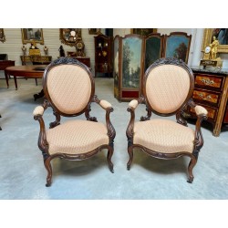 Pair of Napoleon III armchairs