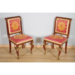 Pair of Retour d'Egypte Empire-style chairs