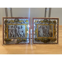 Pair of 15th century stained glass windows