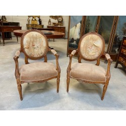 Pair of armchairs in the Transition style