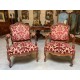 Pair of Louis XV style Nogaret armchairs