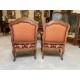 Pair of Louis XV style Nogaret armchairs