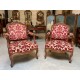 Four Louis XV style Nogaret armchairs