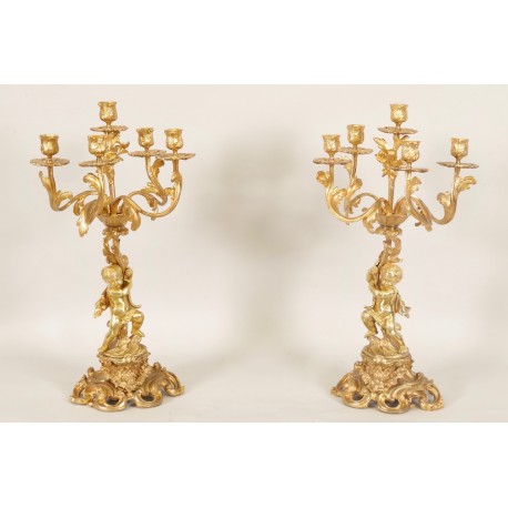 Pair of Louis XV style candelabra