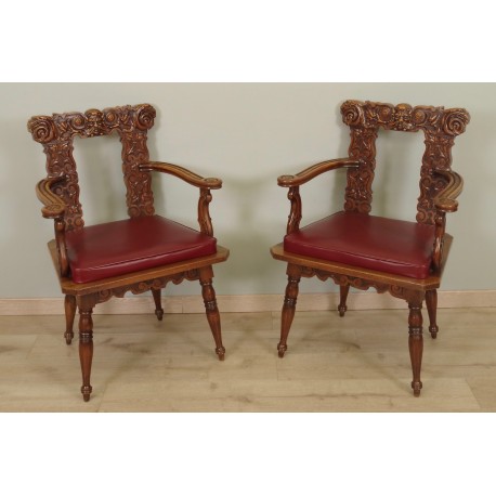 Pair Of Renaissance Style Armchairs