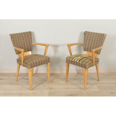 Pair of 1950 Sycamore Armchairs