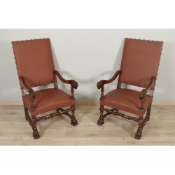Pair Of Louis XIII Style Armchairs