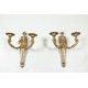 Pair of Louis XVI Style Wall Lights Gilt Bronze Caffieri Style