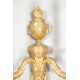 Pair of Louis XVI style gilt bronze sconces
